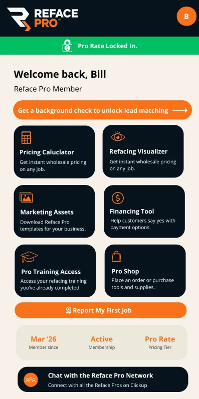 Reface Pro contractor workspace